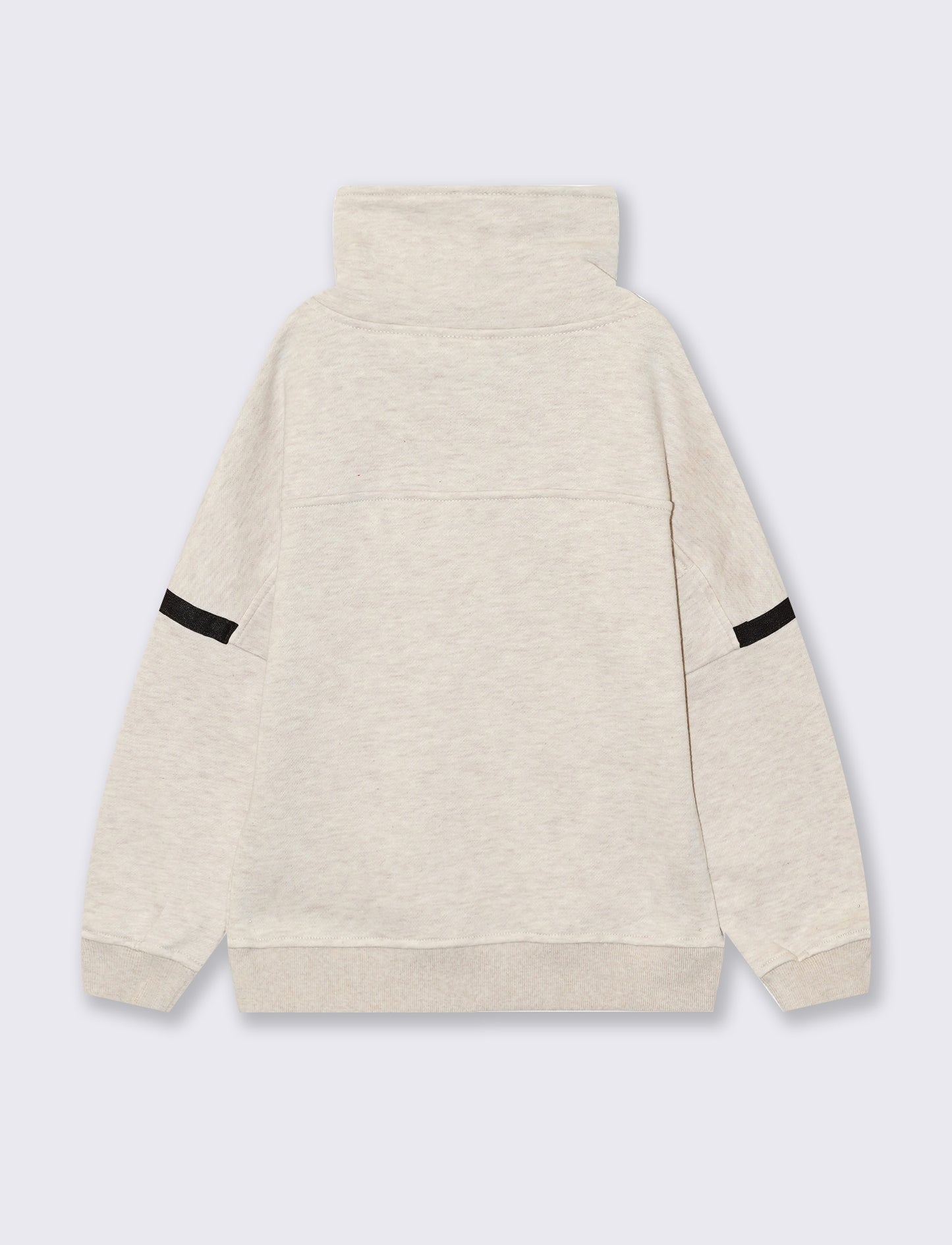 Felpa melange collo alto per l'inverno - Beige