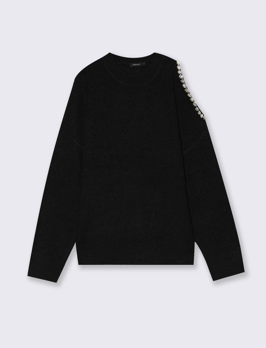 PULLOVER CON CUT-OUT - Nero