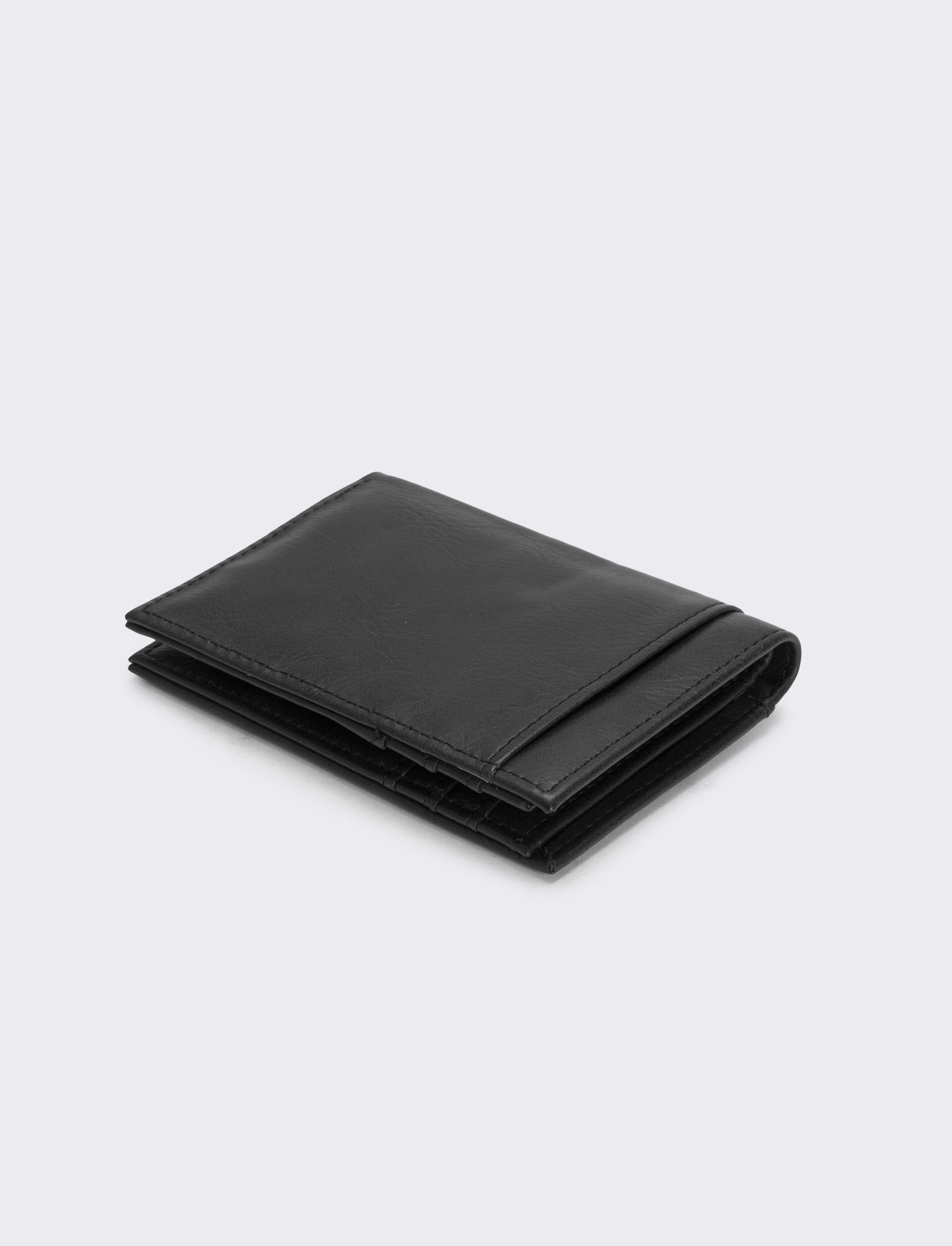 Portafogli con portacarte finta pelle - Nero