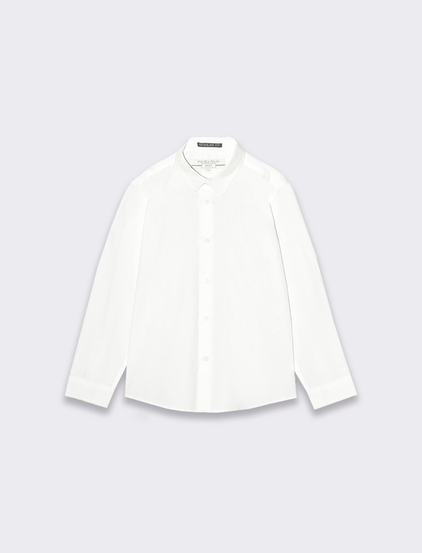 Solid Cotton Shirt with Side Embroidery Regular Fit - White