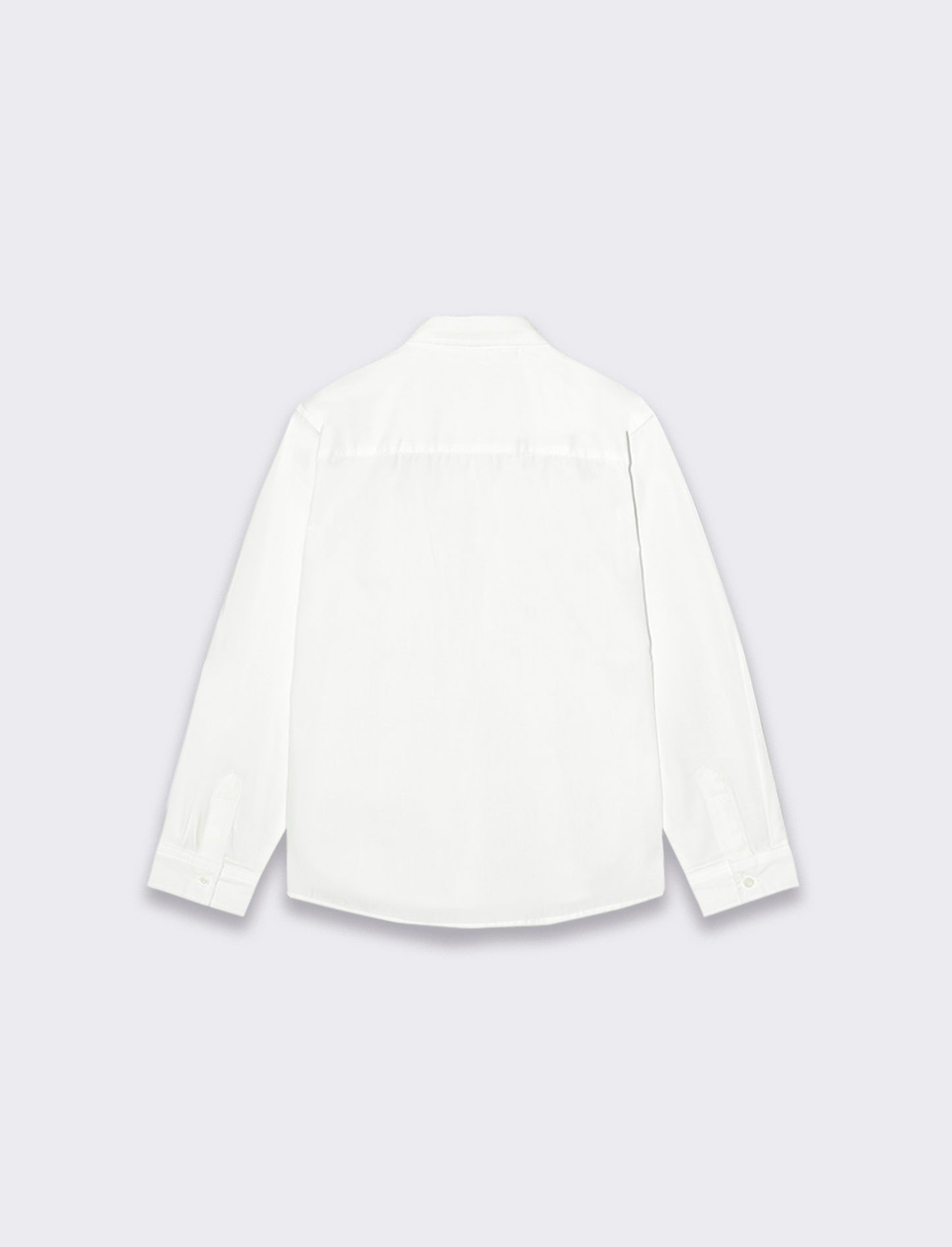 Solid Cotton Shirt with Side Embroidery Regular Fit - White