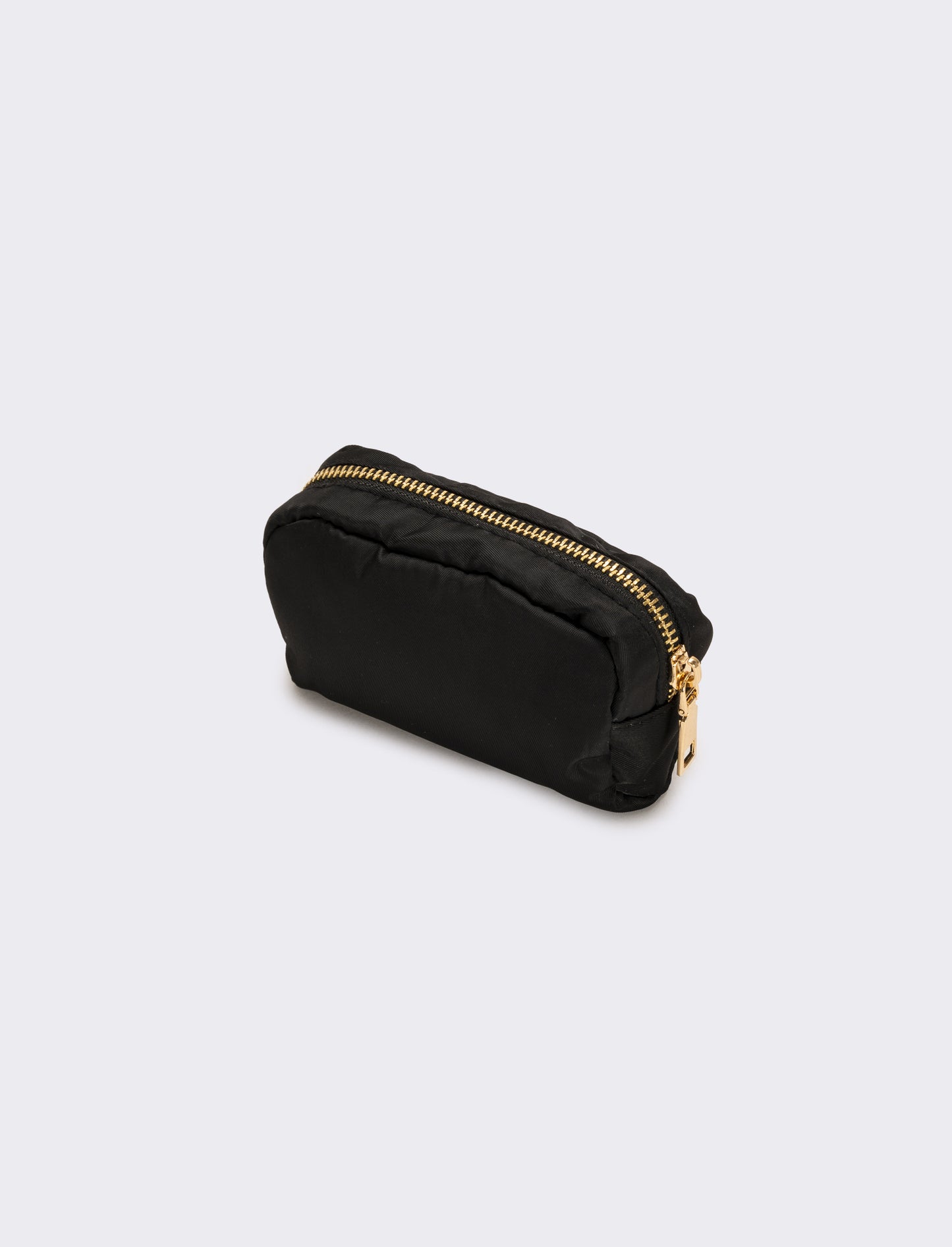 Portamonete donna in nylon con zip - Nero