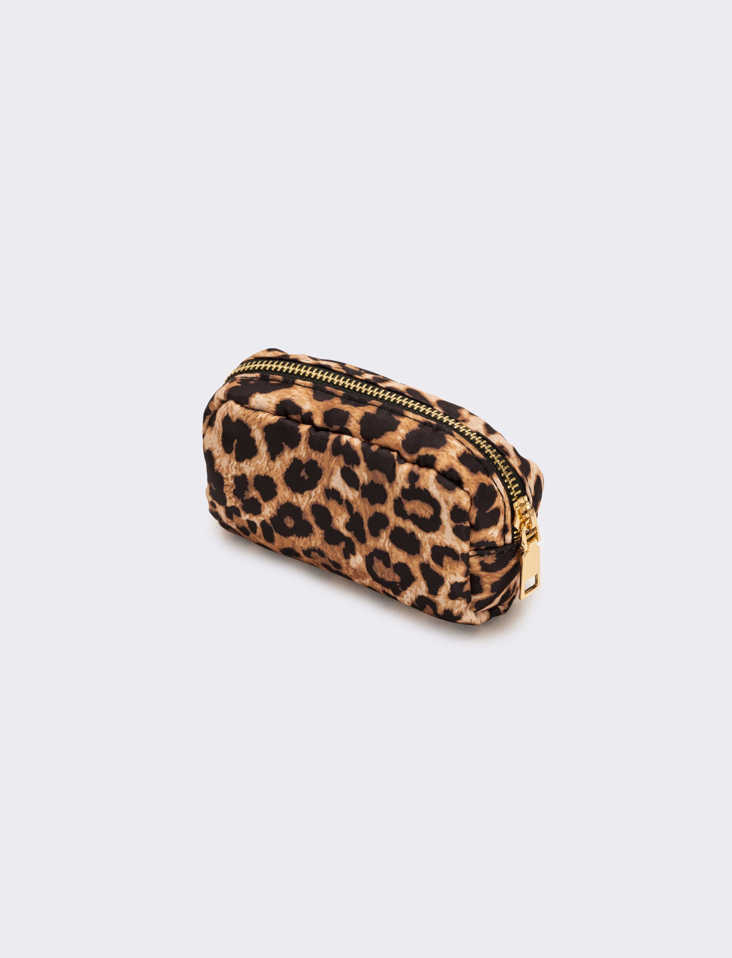 Portamonete donna in nylon con zip - Leopardato