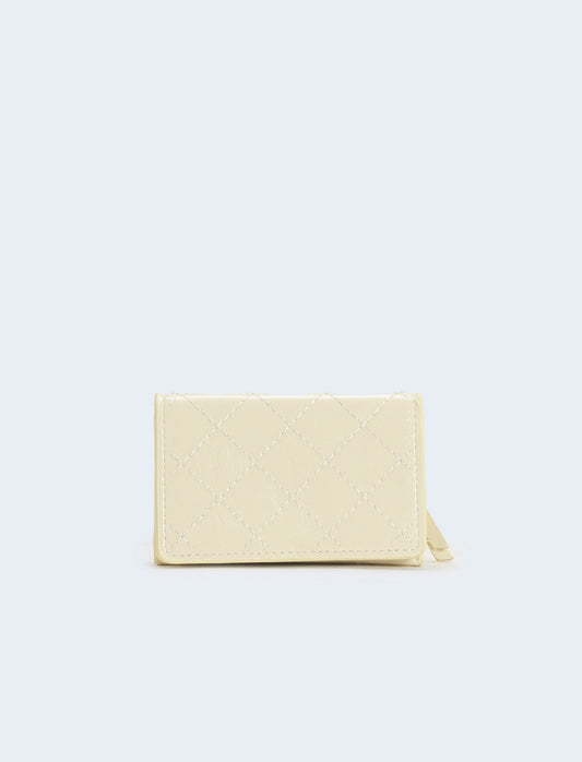 Portafogli donna lucido trapuntato - Beige