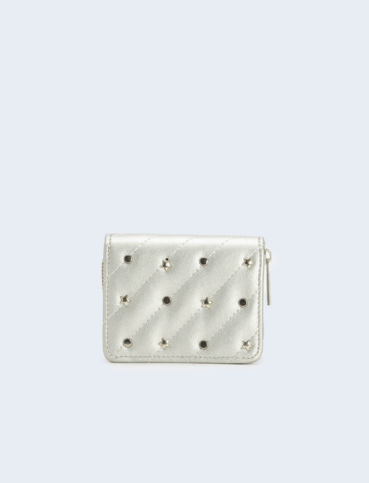 Portafogli con stelline laminato - Argento