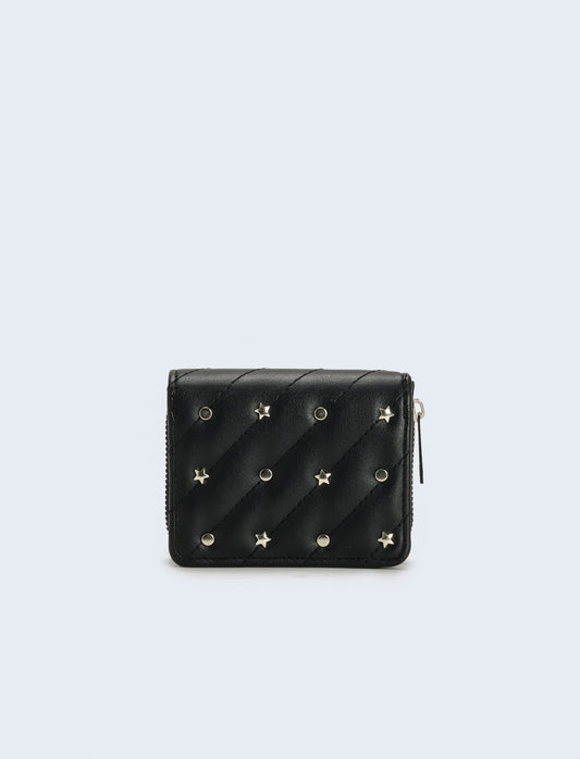 Portafogli con stelline laminato - Nero