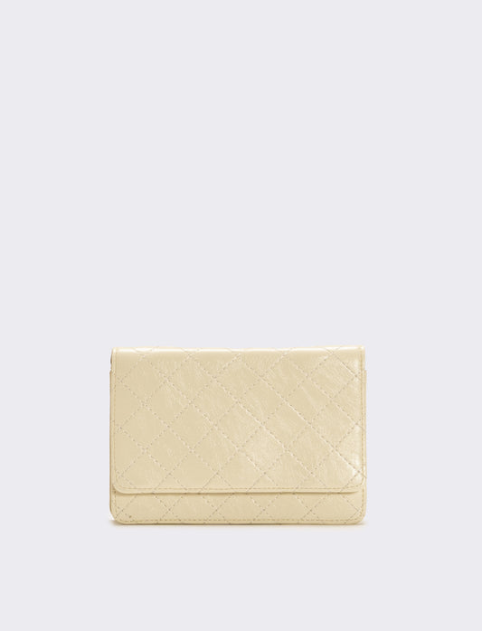 Portacellulare lucido con tracolla coda di topo - Beige