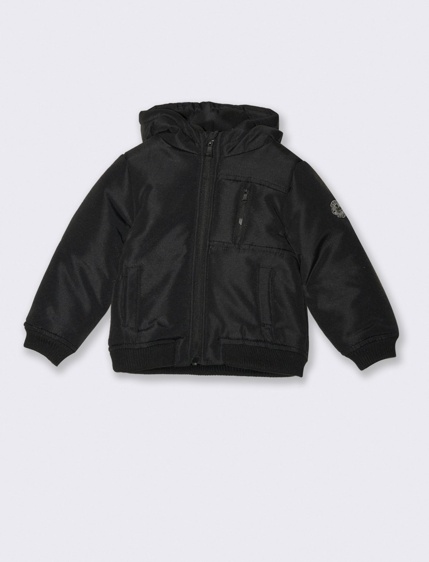 Giubbotto con tasche e patch - Nero