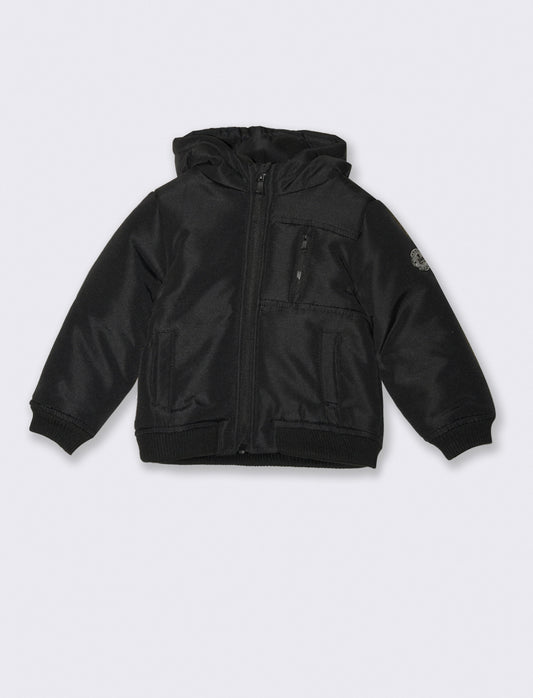 Giubbotto con tasche e patch - Nero