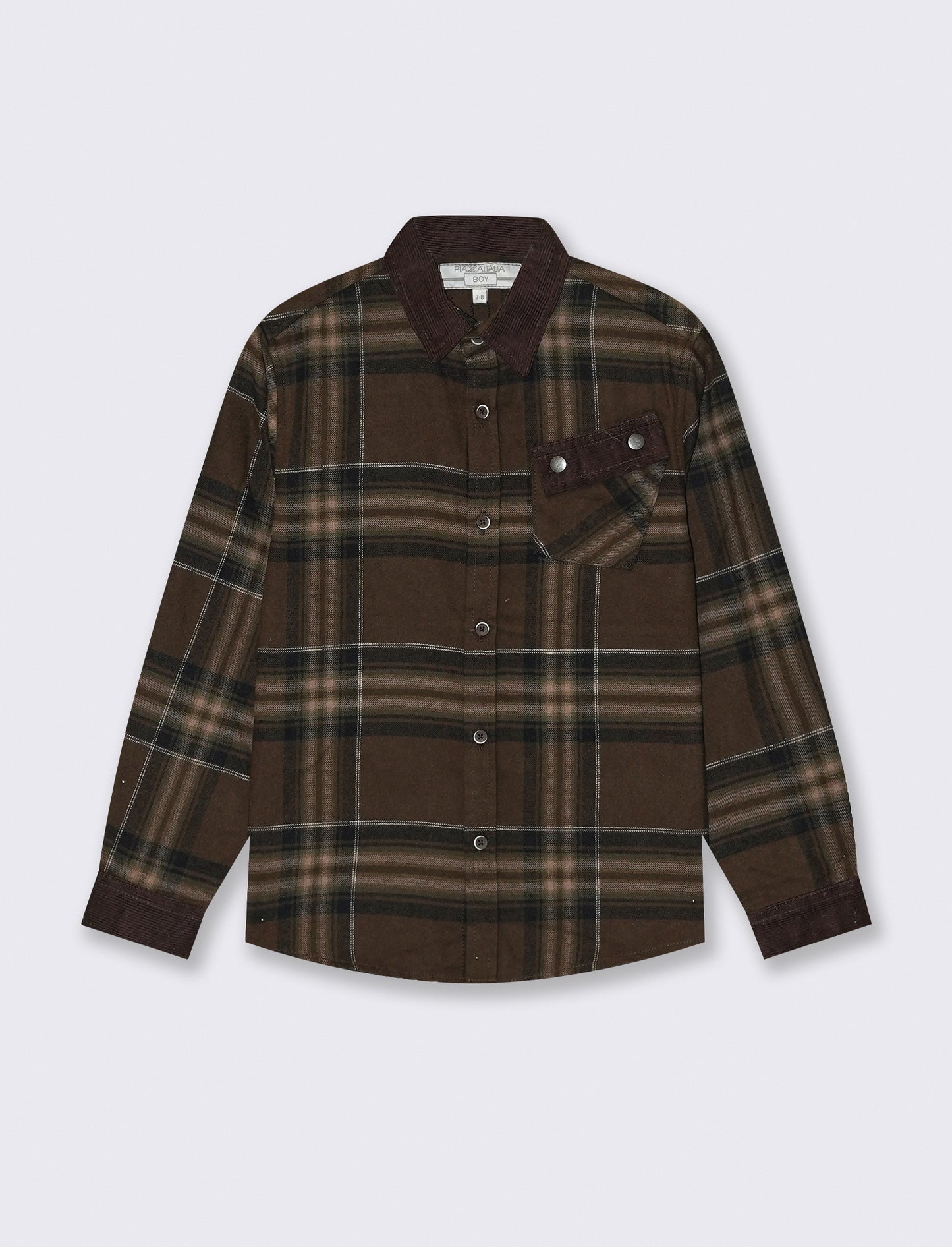 Camicia in flanella a quadri con tasca - Fantasia