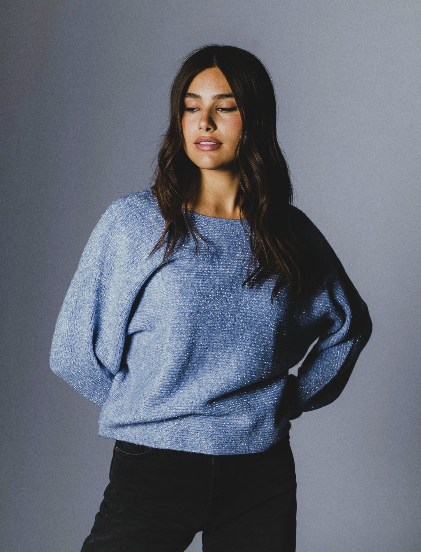 PULL OVER CON SCOLLO A BARCA - Celeste
