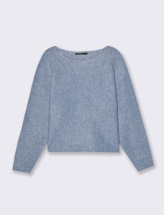 PULL OVER CON SCOLLO A BARCA - Celeste