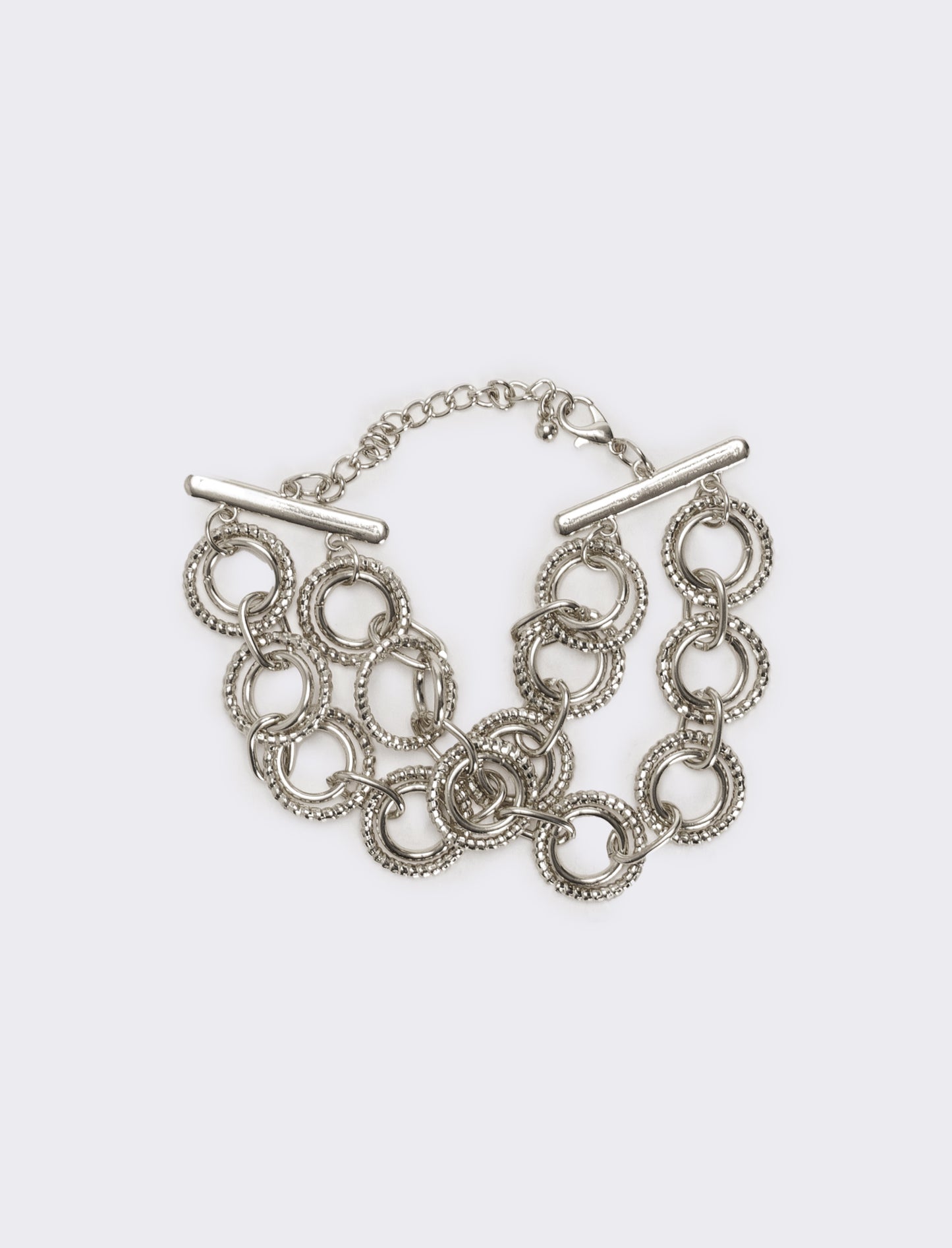 Bracciale doppio filo con cerchi - Argento
