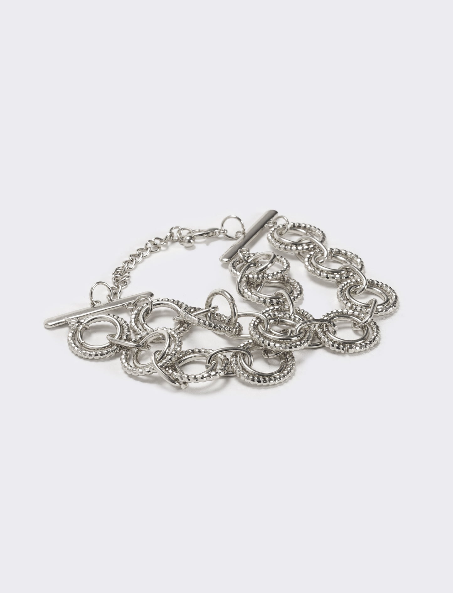 Bracciale doppio filo con cerchi - Argento