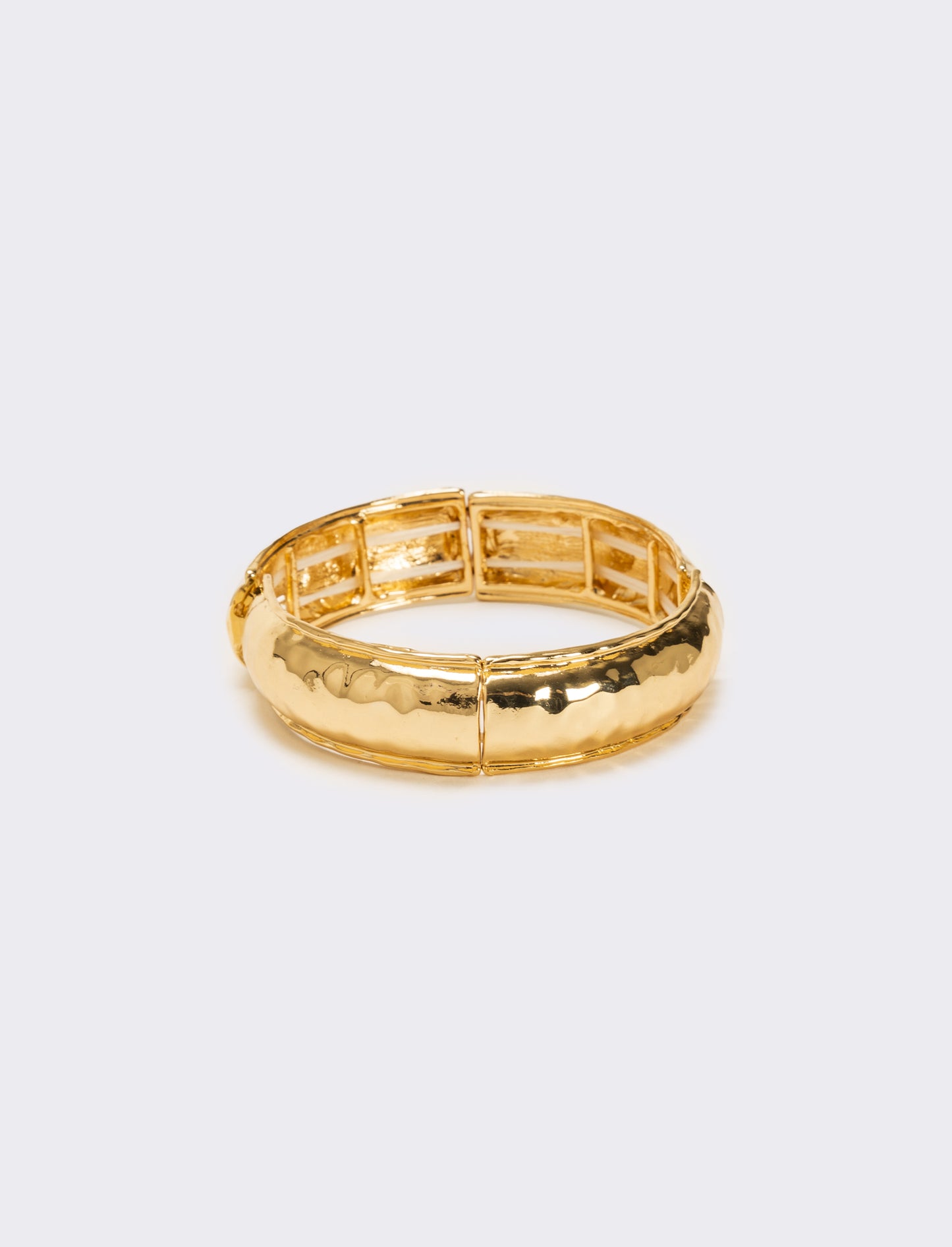 Bracciale elastico effetto martellato - Oro