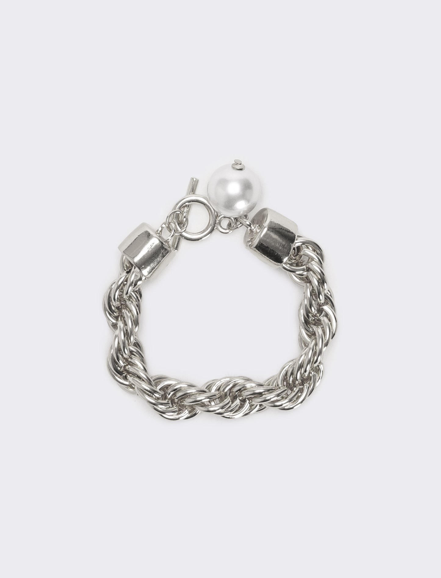 Bracciale torciglione con perla - Argento