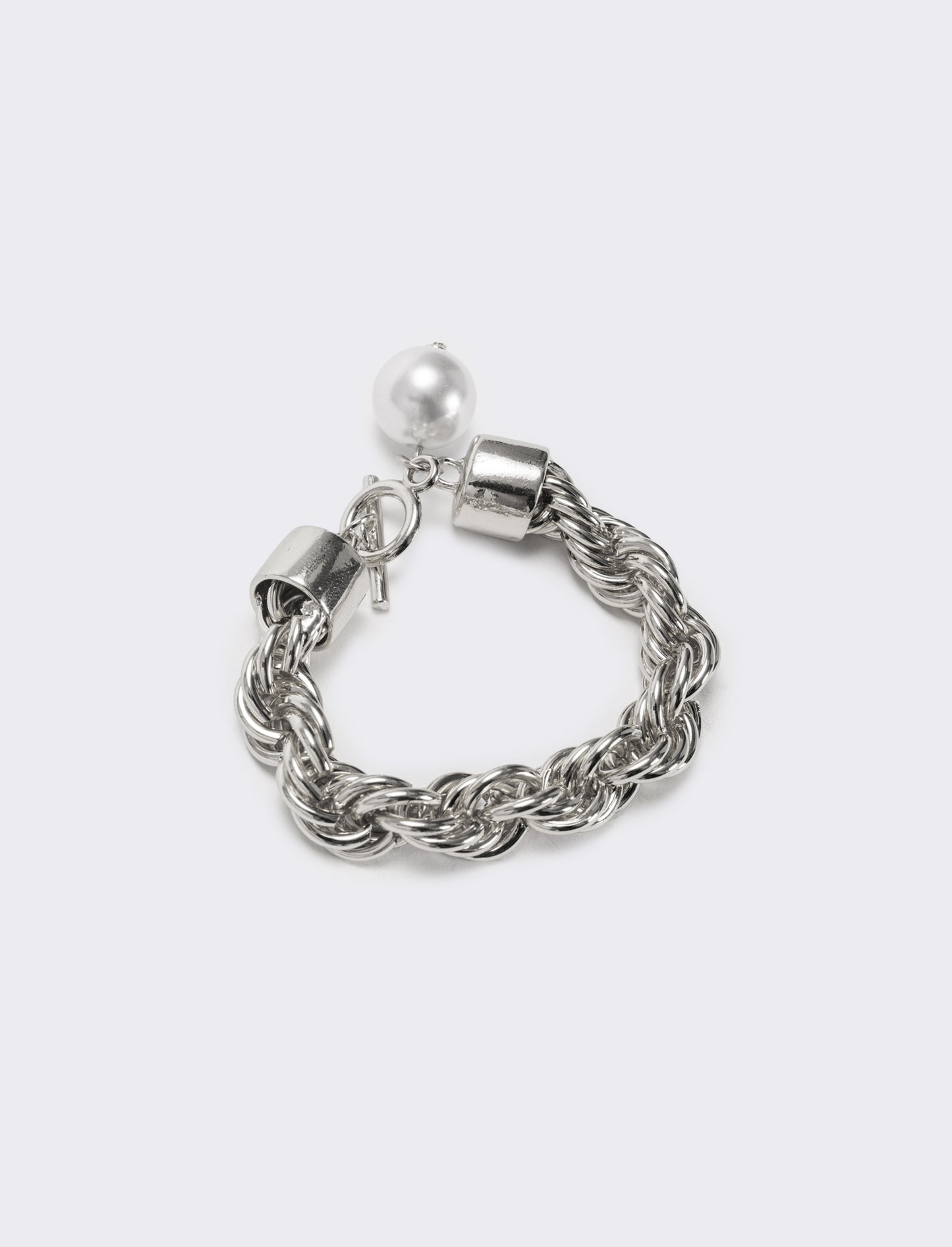 Bracciale torciglione con perla - Argento