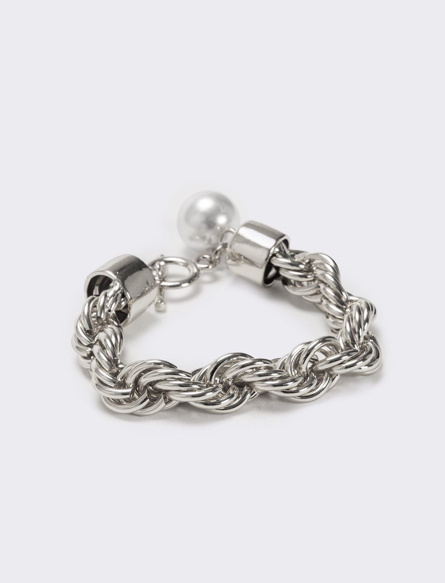 Bracciale torciglione con perla - Argento