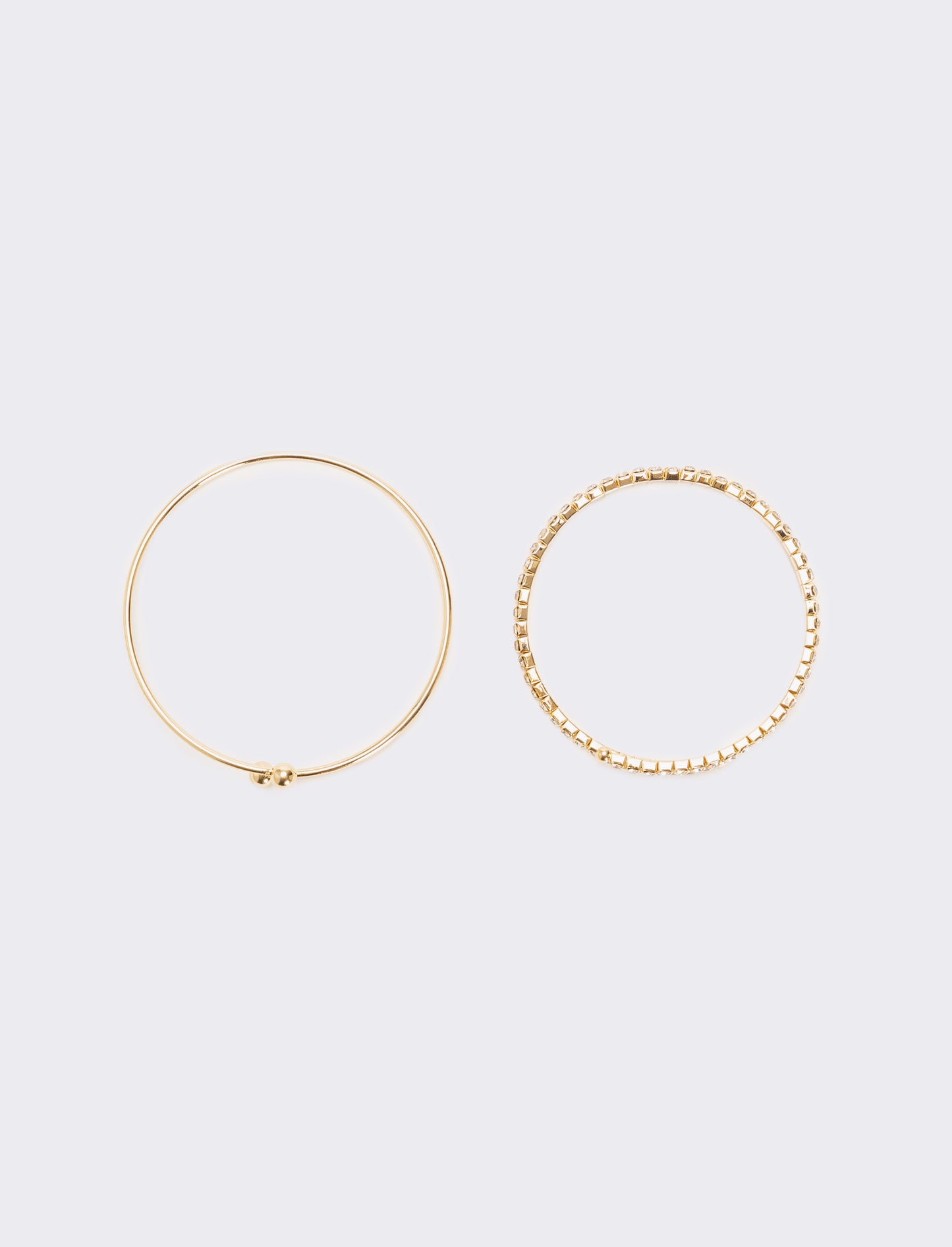 Due bracciali semirigidi con strass - Oro