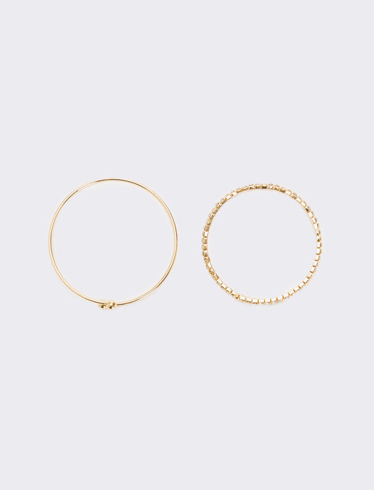 Due bracciali semirigidi con strass - Oro