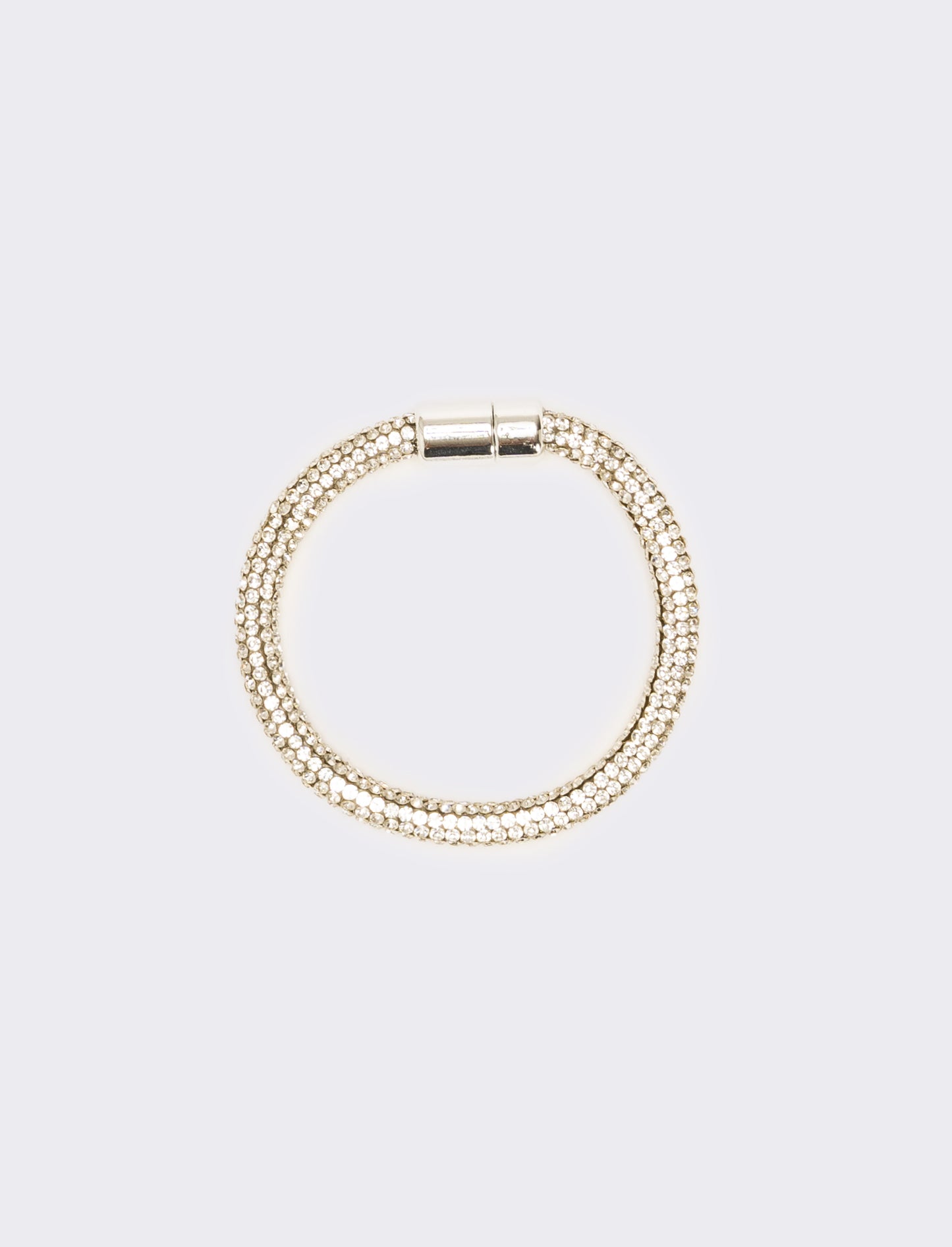 Bracciale strass chiusura a calamita - Argento