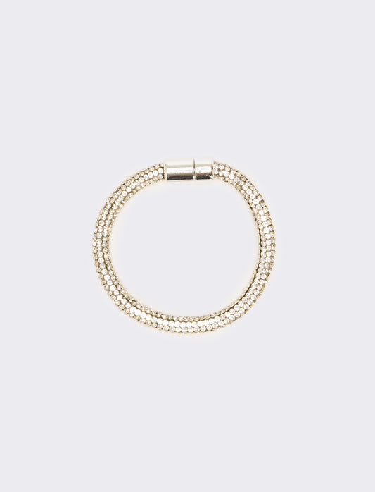 Bracciale strass chiusura a calamita - Argento