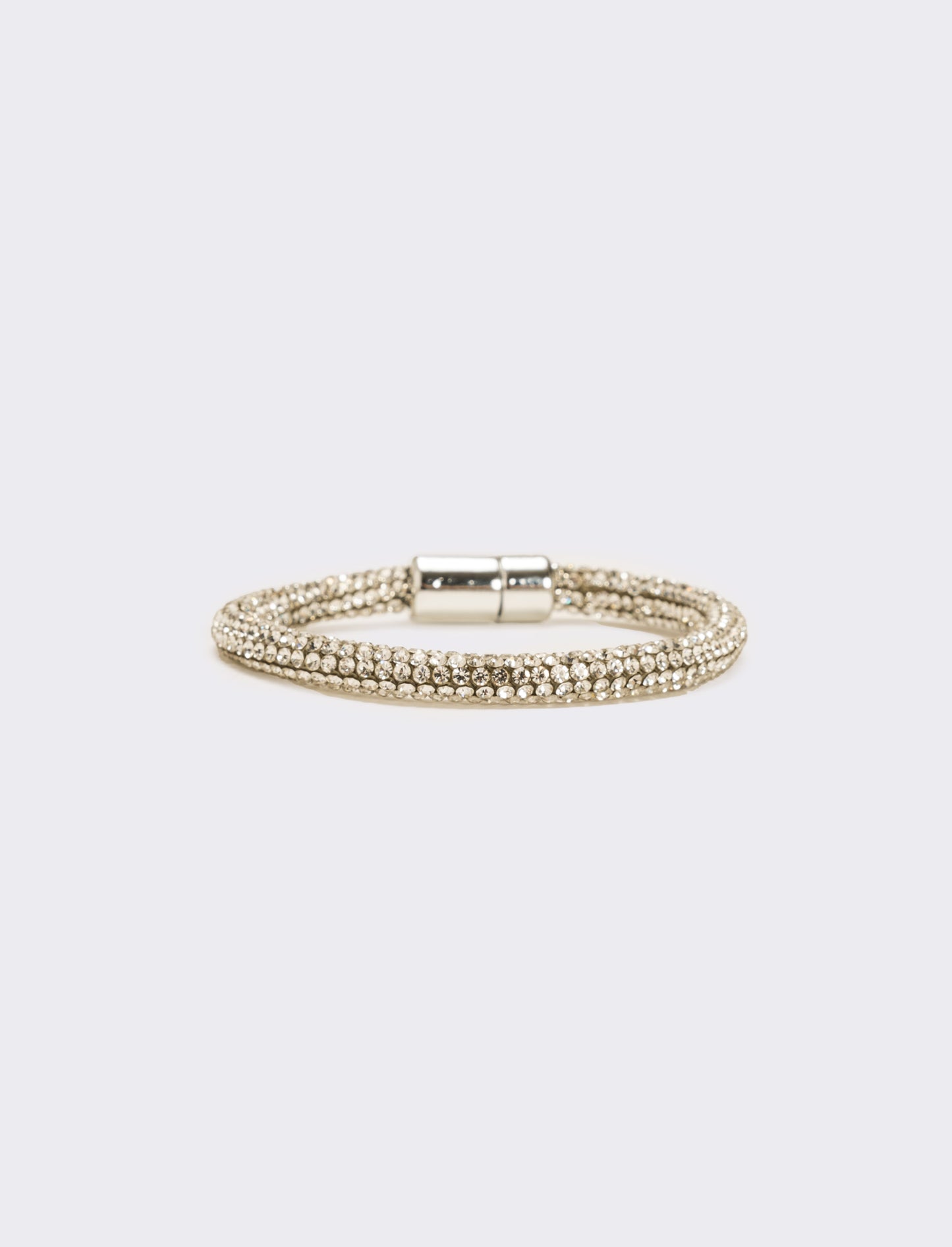 Bracciale strass chiusura a calamita - Argento