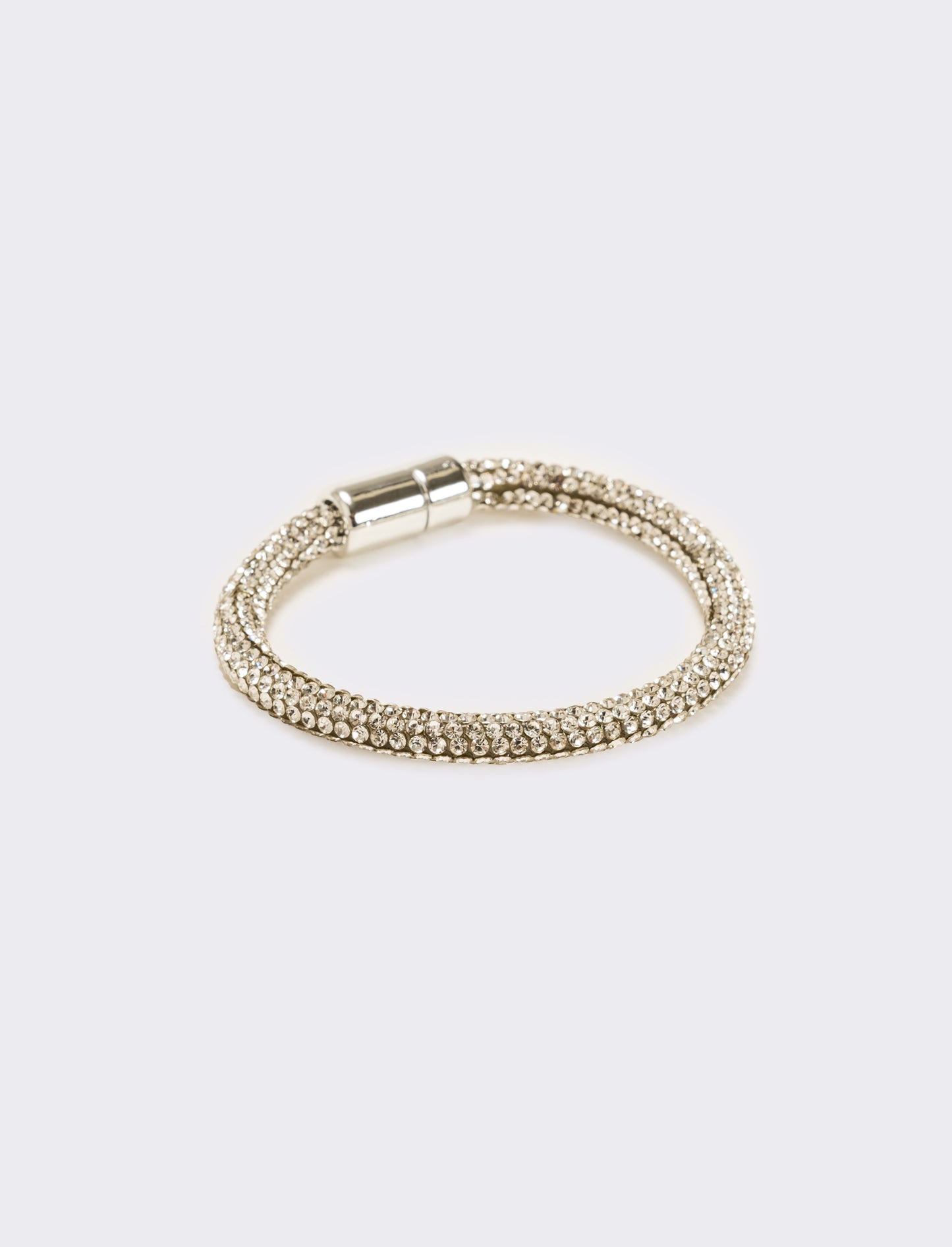 Bracciale strass chiusura a calamita - Argento
