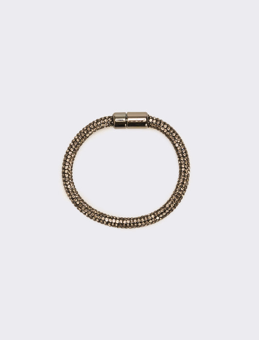 Bracciale strass chiusura a calamita - Nero