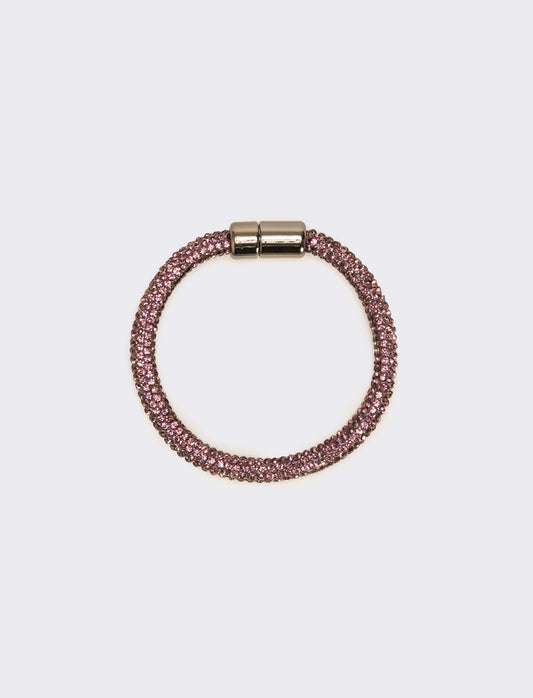 Bracciale strass chiusura a calamita - Viola