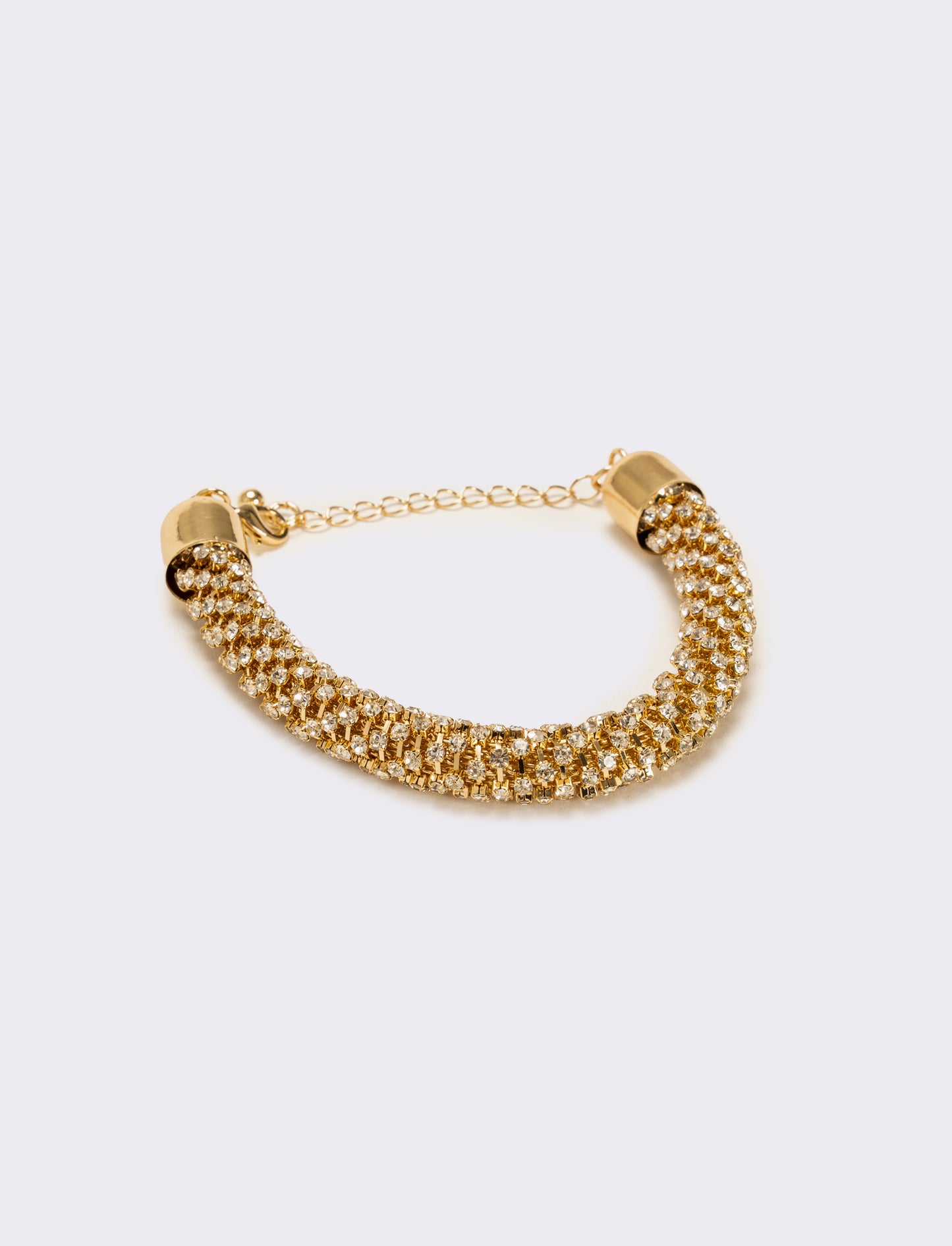 Bracciale tubolare strass - Oro