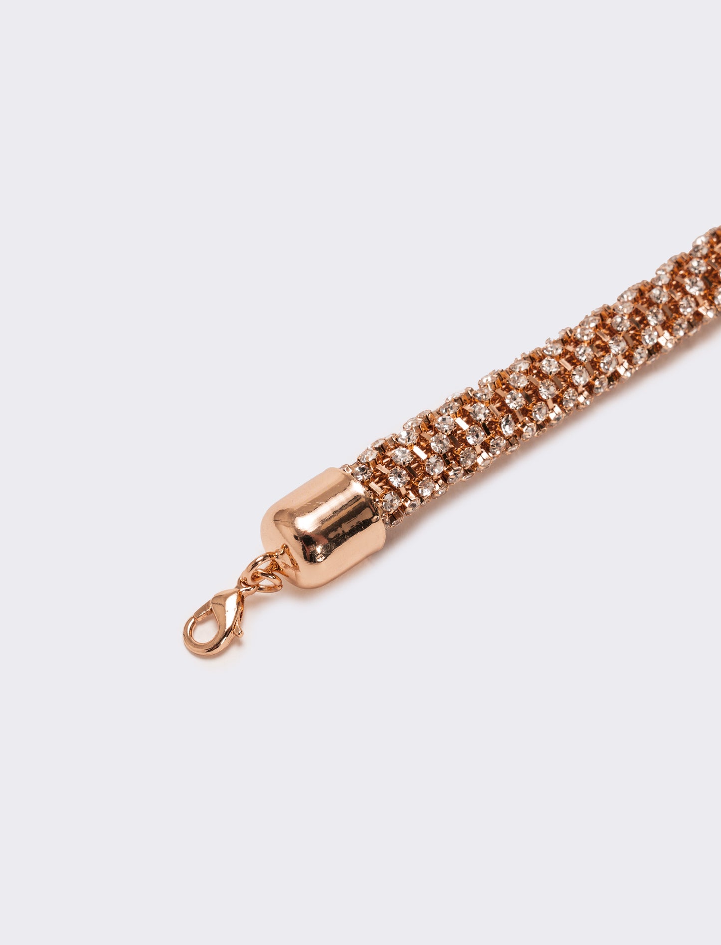 Bracciale tubolare strass - Oro rosa