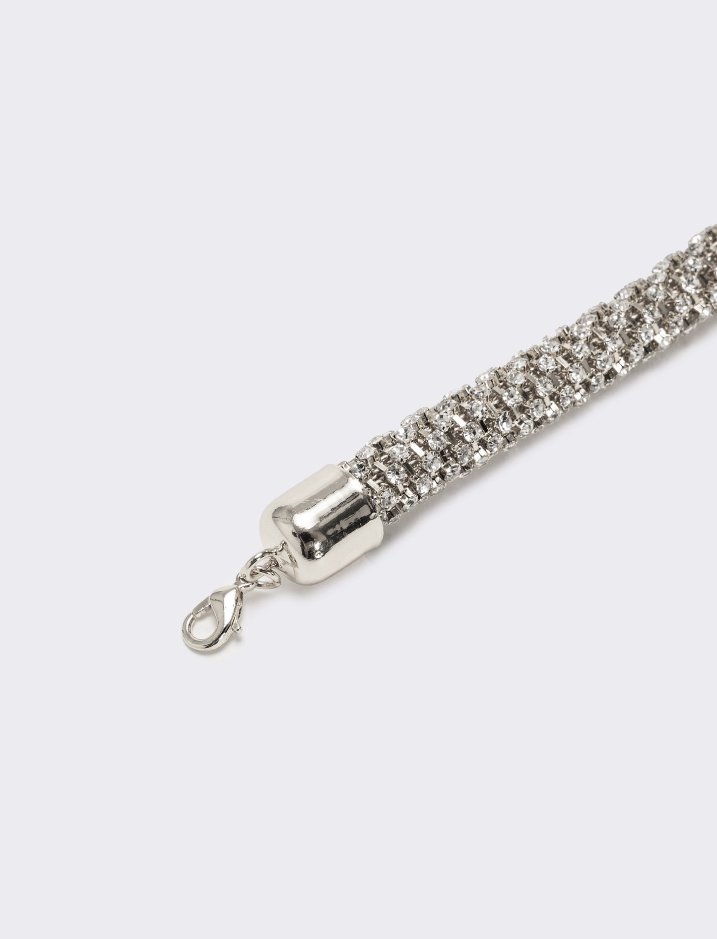 Bracciale tubolare strass - Argento