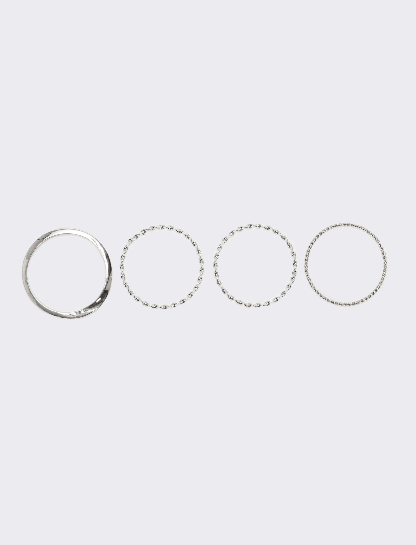 Card 4 bracciali a spirale e liscio - Argento