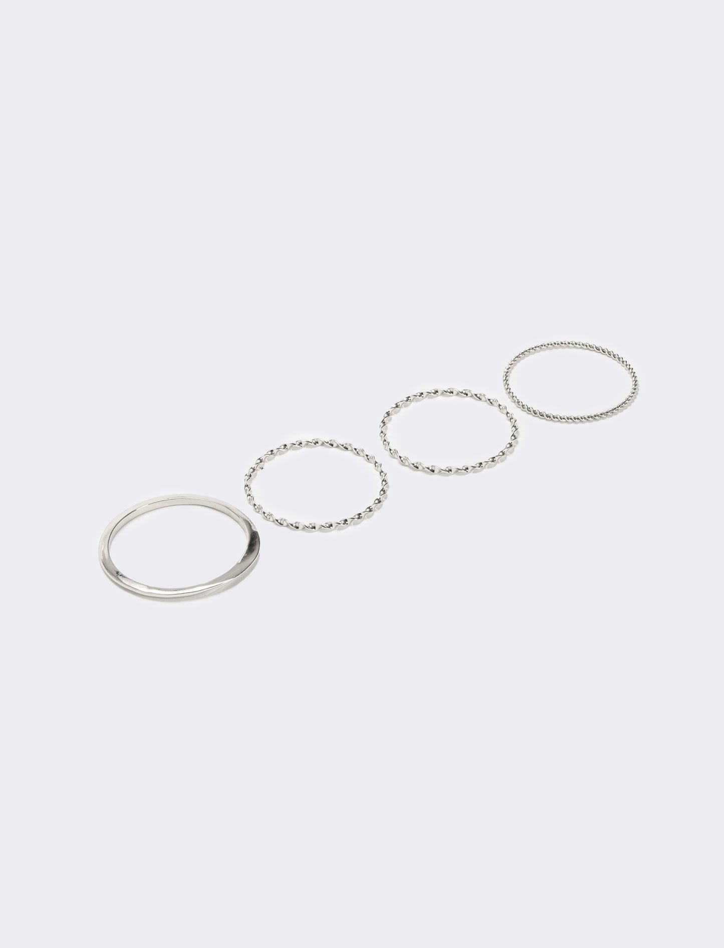 Card 4 bracciali a spirale e liscio - Argento