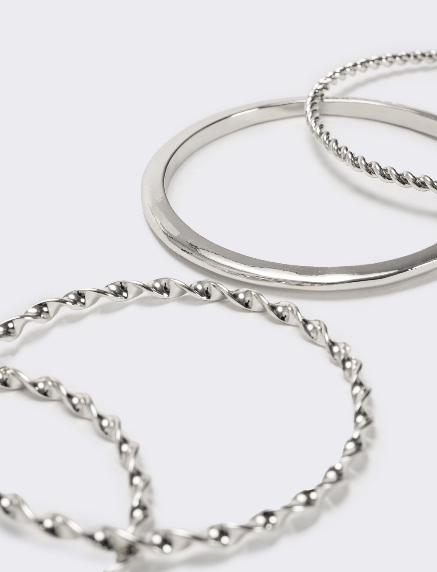 Card 4 bracciali a spirale e liscio - Argento