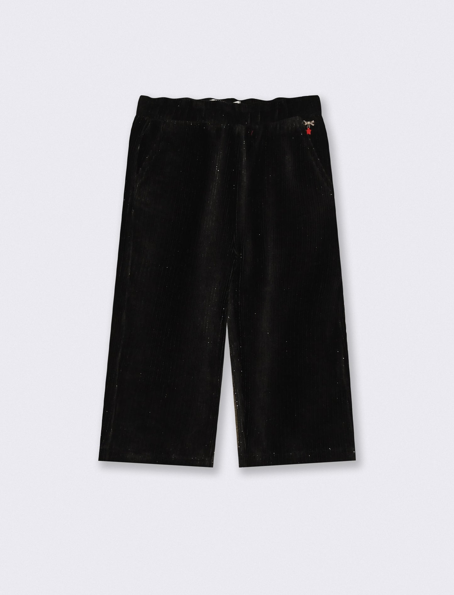 Pantaloni ampi in velluto brillante - Nero