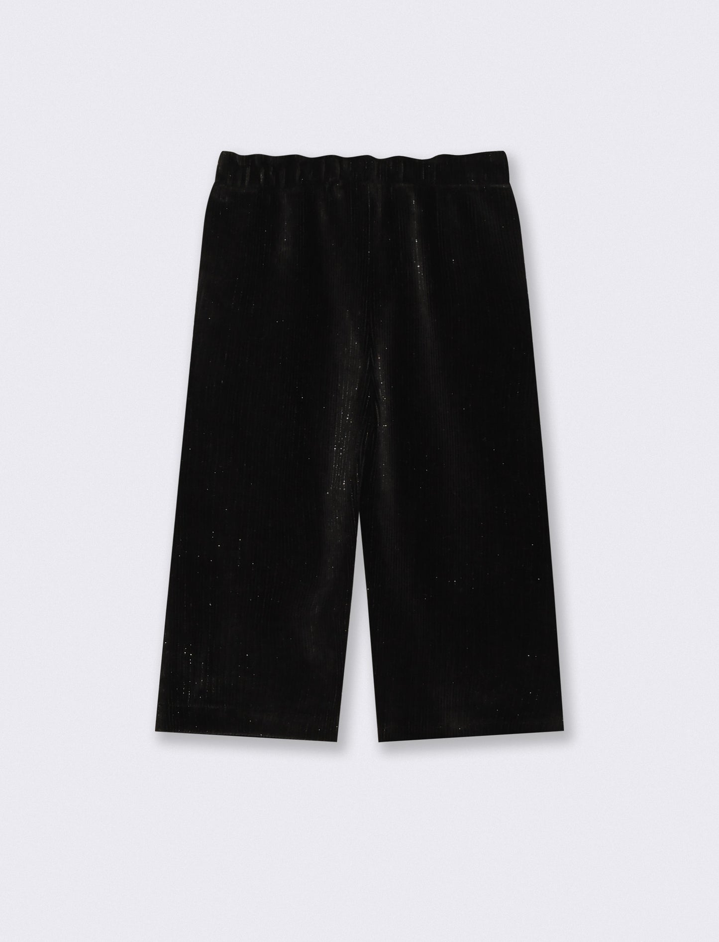 Pantaloni ampi in velluto brillante - Nero