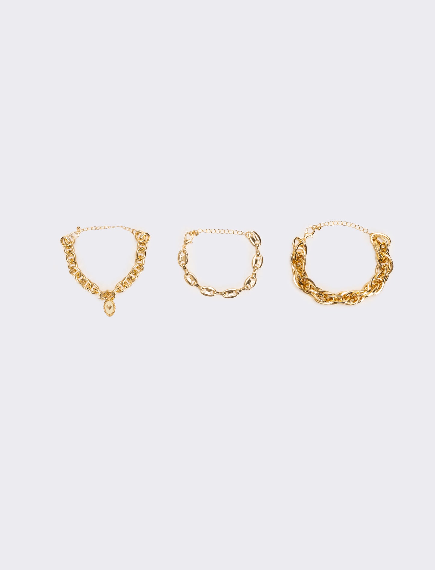 Card 3 bracciali varie catene - Oro
