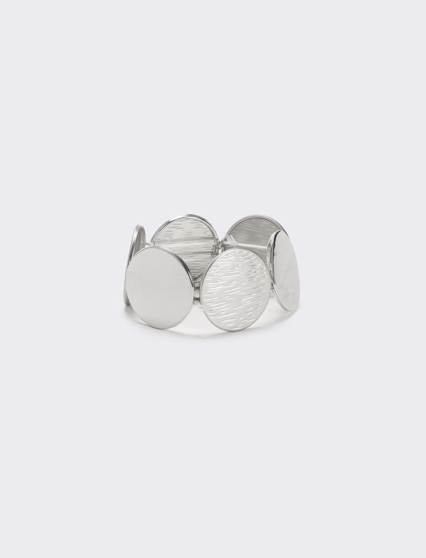 Bracciale bottoni rotondi lucido e opaco - Argento