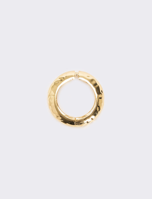 Bracciale rigido martellato chiusura a scatto - Oro