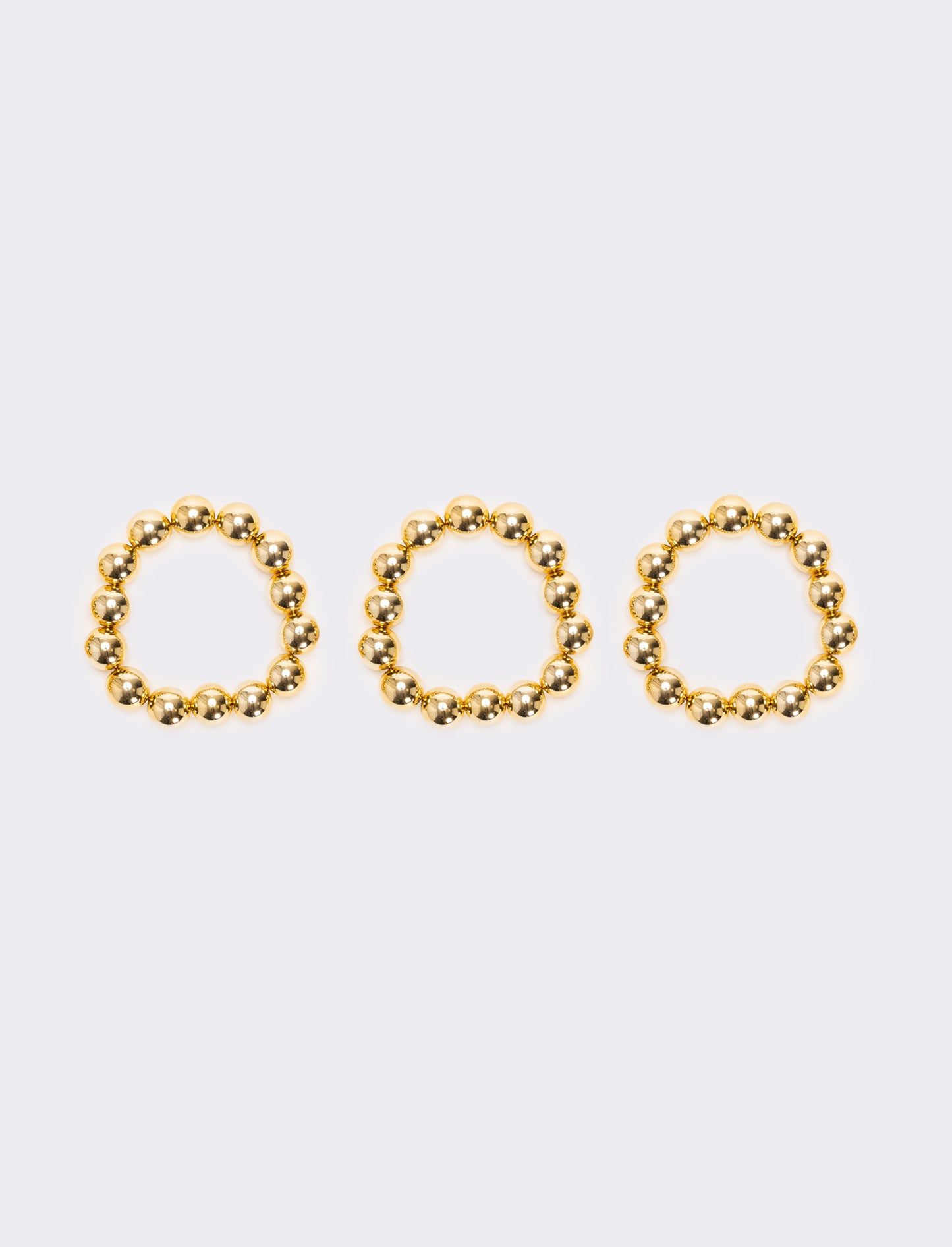Card 3 bracciali perle metal - Oro