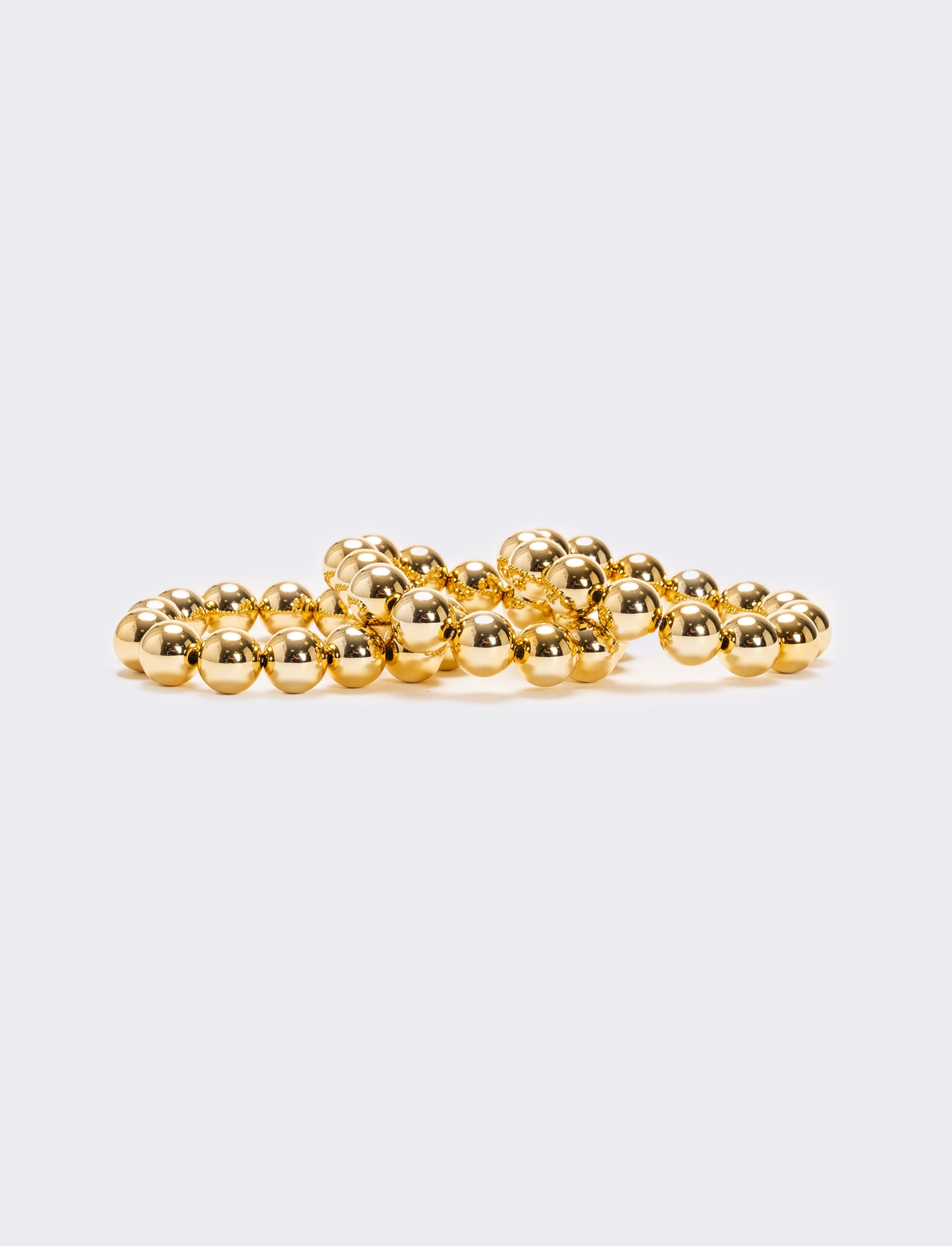 Card 3 bracciali perle metal - Oro
