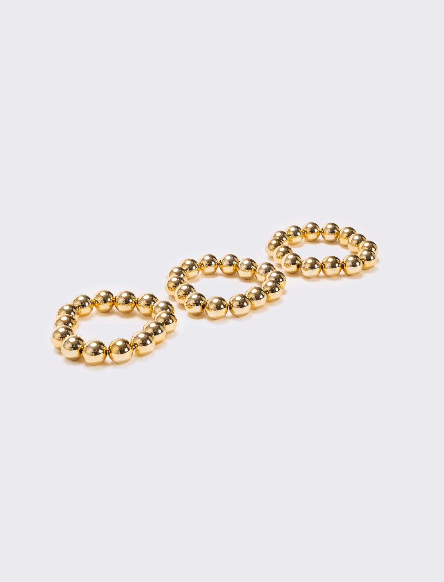 Card 3 bracciali perle metal - Oro