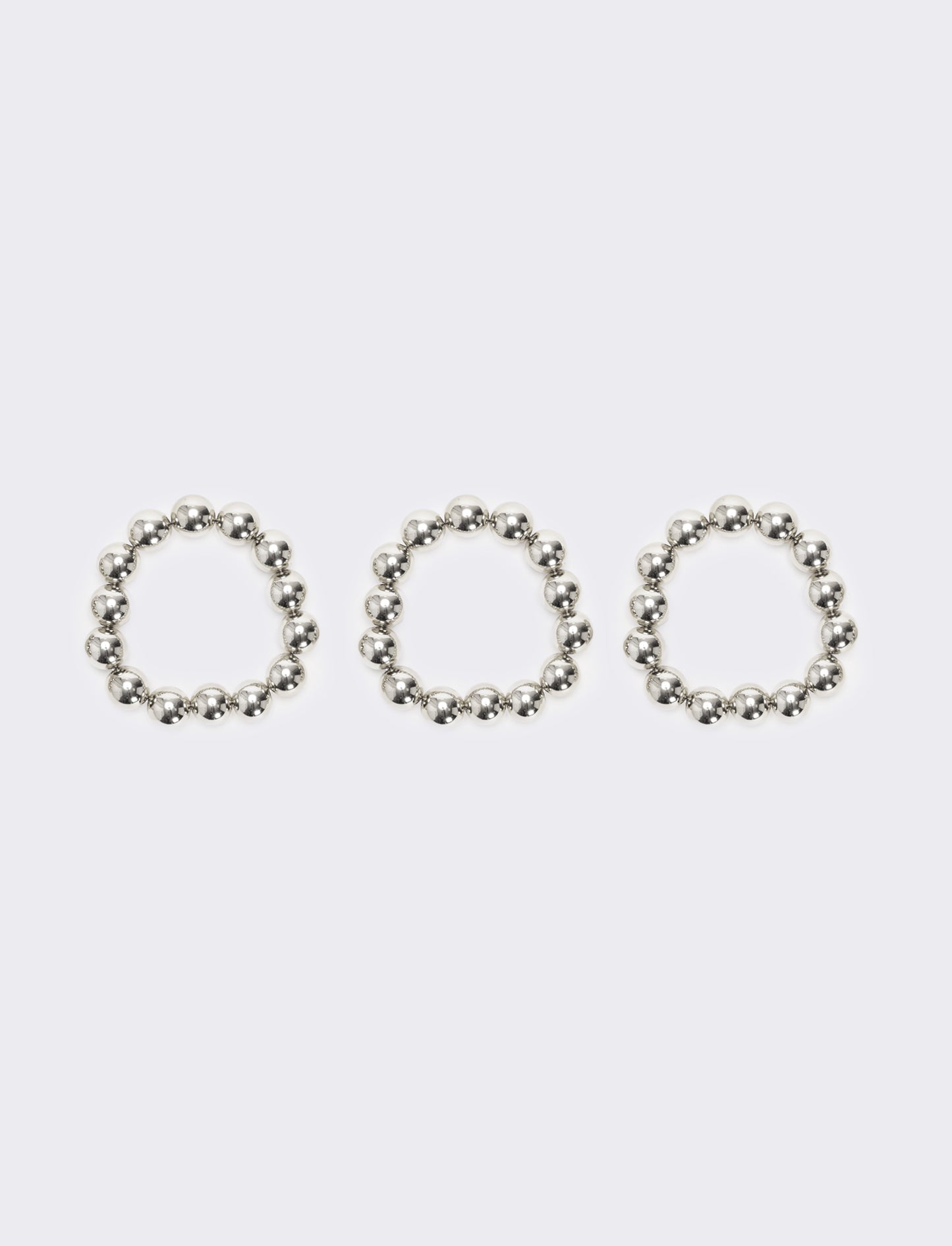 Card 3 bracciali perle metal - Argento
