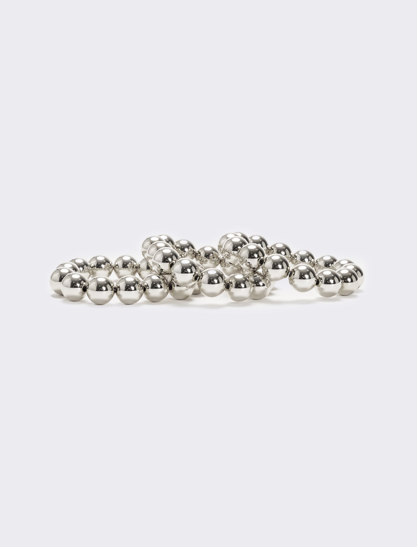 Card 3 bracciali perle metal - Argento