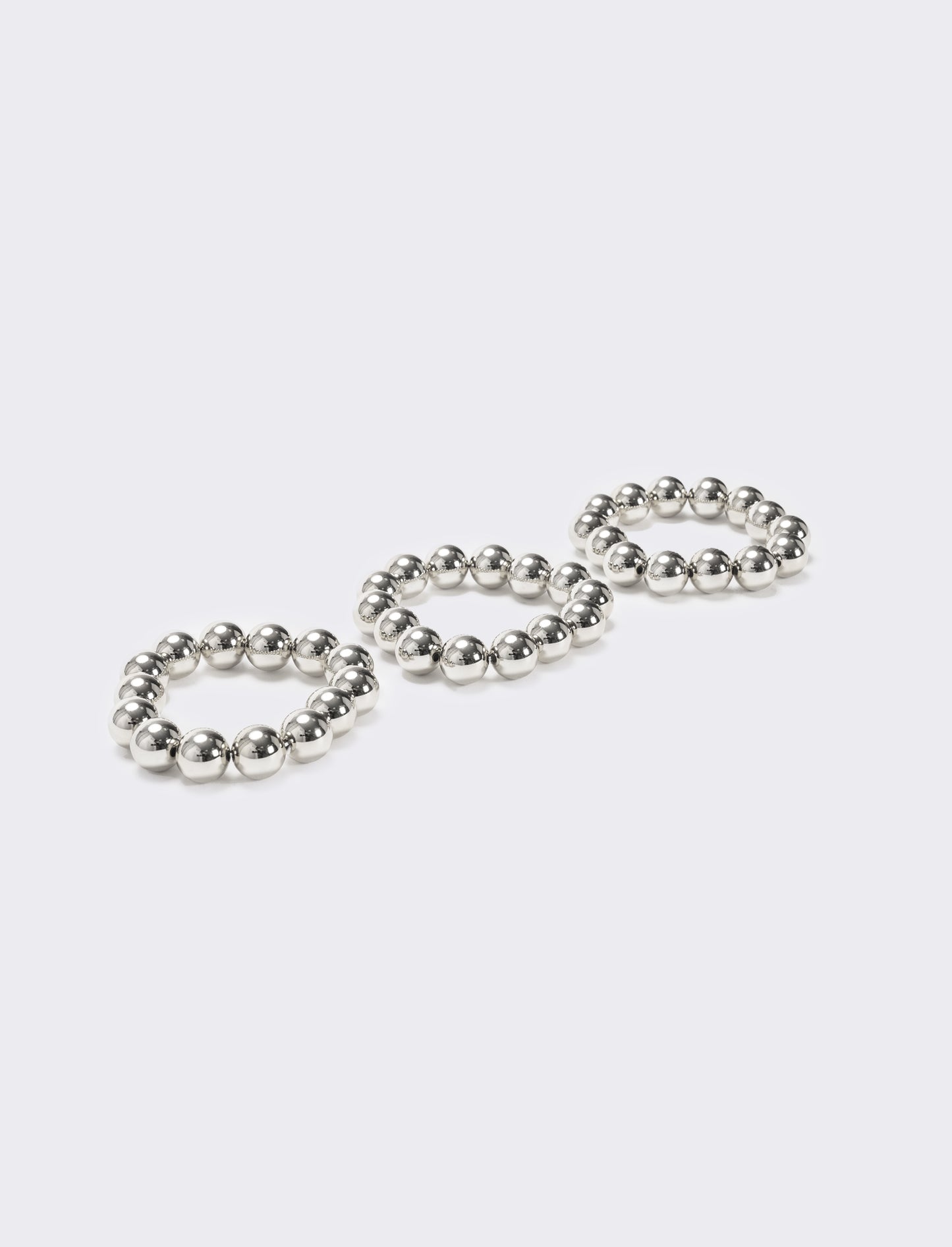 Card 3 bracciali perle metal - Argento