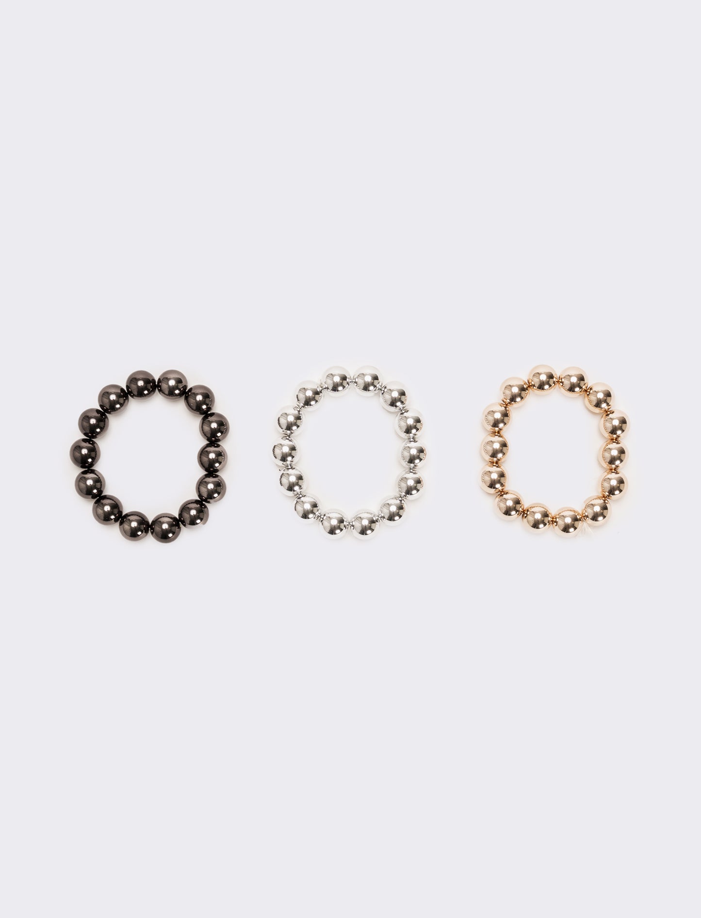Card 3 bracciali perle metal - Multicolore