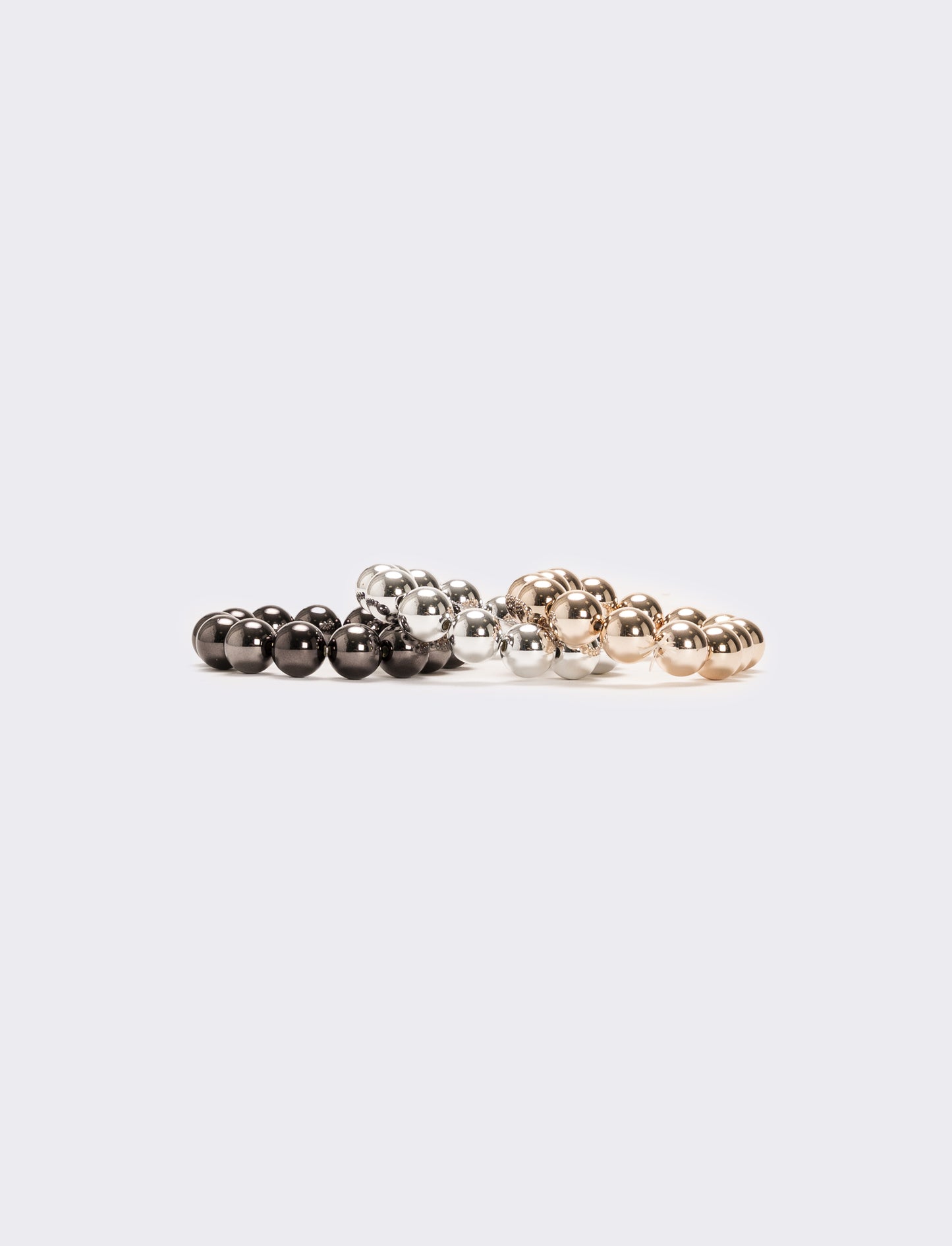 Card 3 bracciali perle metal - Multicolore