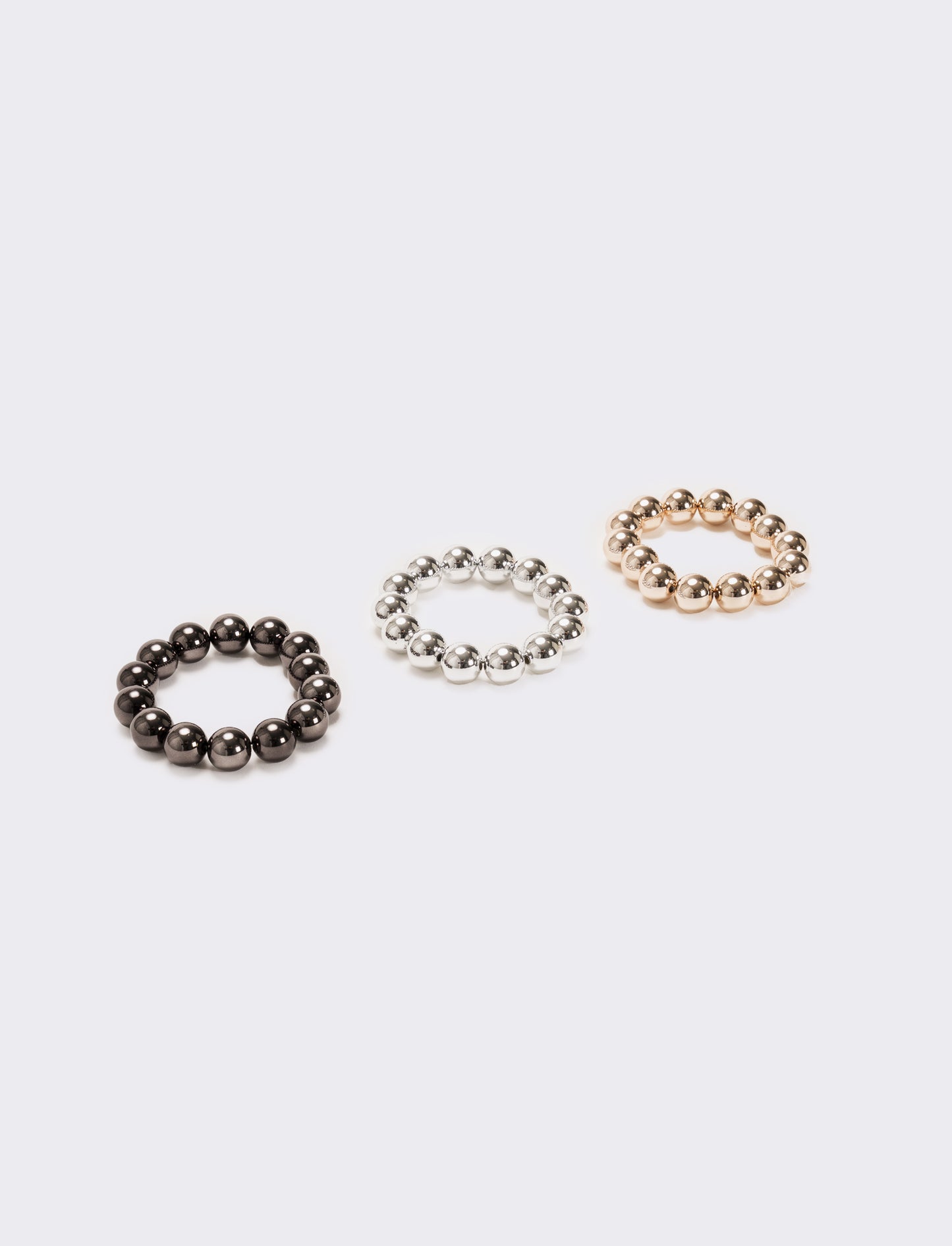 Card 3 bracciali perle metal - Multicolore